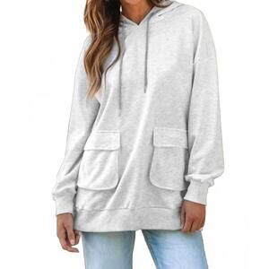 NEW SHEWIN double flap pocket drawstring hoodie in apricot